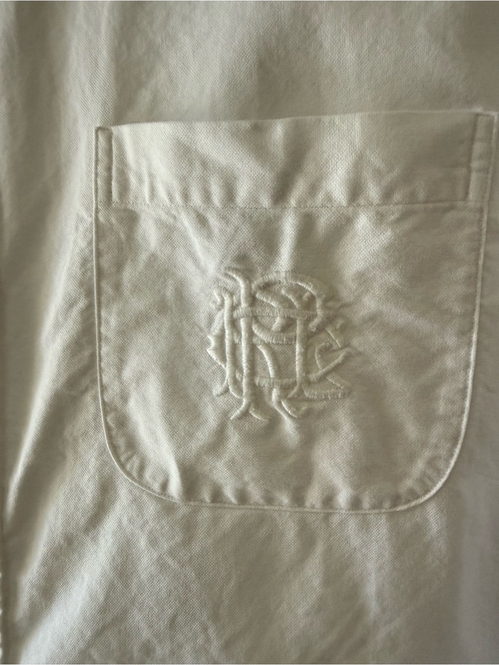Ralph Lauren White Long-Sleeve Button-Down Shirt with Chest Pocket - Picture 4 of 8